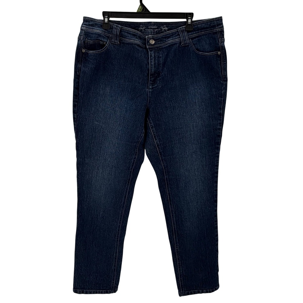 cj banks Jeans Moderately Curvy Fit 16W Dark Wash Straight Leg Denim
